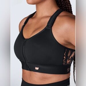 NWOT Black Shefit Flex Sports Bra Medium Impact 2Luxe RN 142486 Style 110003